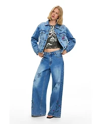 Desigual Women's Embroidered denim jacket 100% cotton