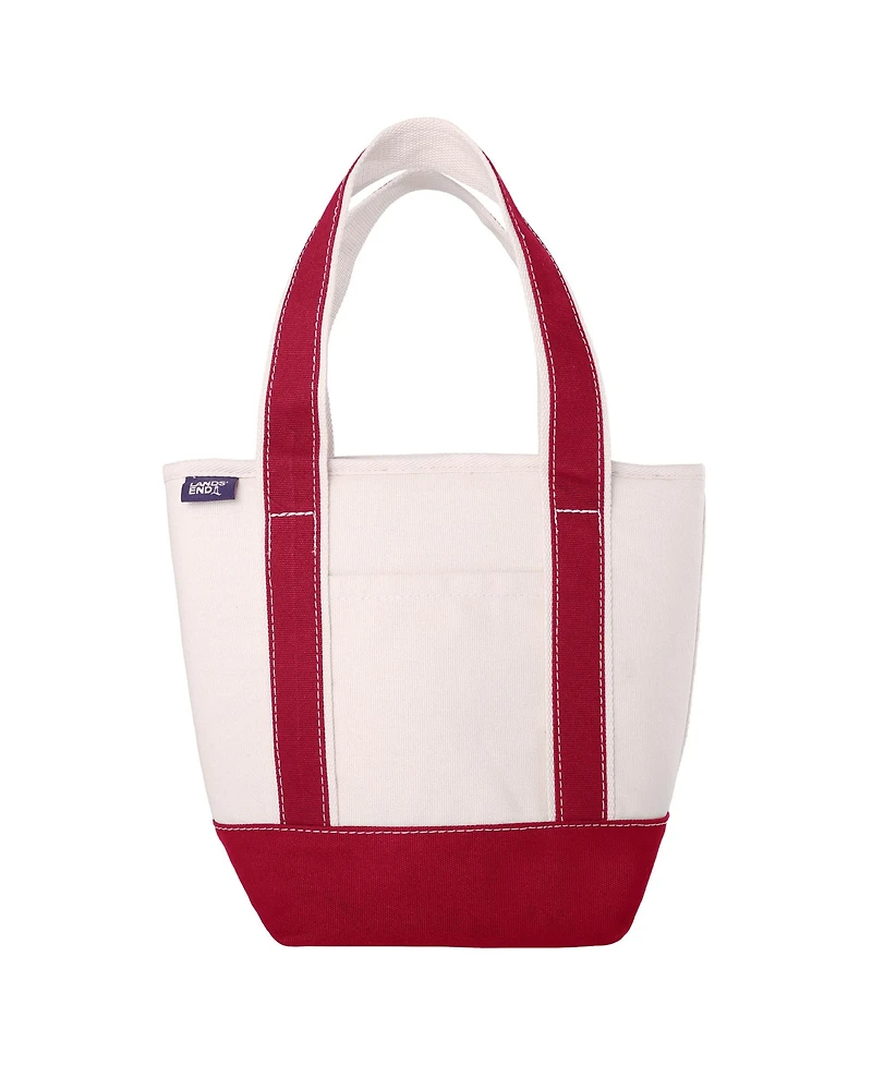 Lands' End Small Insulated Tote Bag with Zip Closure, Travel Cooler for the Pool, Park, and Day Trips