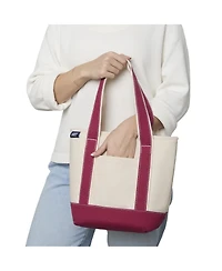 Lands' End Small Insulated Tote Bag with Zip Closure, Travel Cooler for the Pool, Park, and Day Trips
