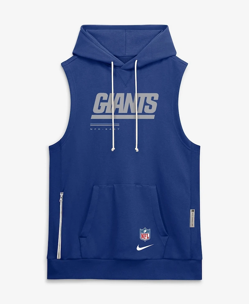 Nike Men's Royal New York Giants Sideline Standard Issue Dri-fit Sleeveless Hoodie