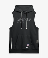 Nike Men's Black New Orleans Saints Sideline Standard Issue Dri-fit Sleeveless Hoodie