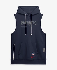 Nike Men's Navy New England Patriots Sideline Standard Issue Dri-fit Sleeveless Hoodie