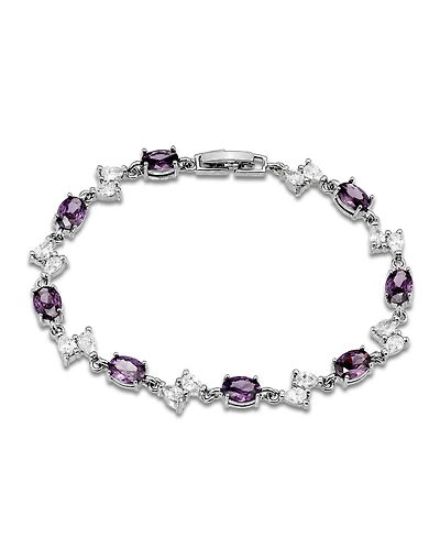 Macy's Pear, Oval Amethyst Cubic Zirconia Bracelet