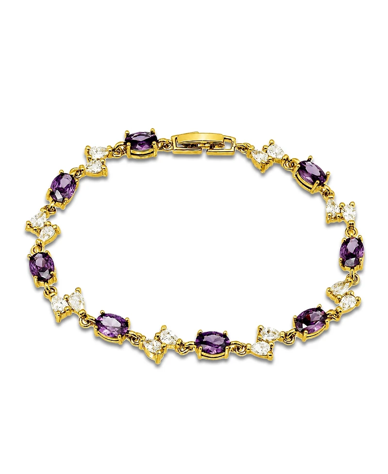Macy's Pear, Oval Amethyst Cubic Zirconia Bracelet