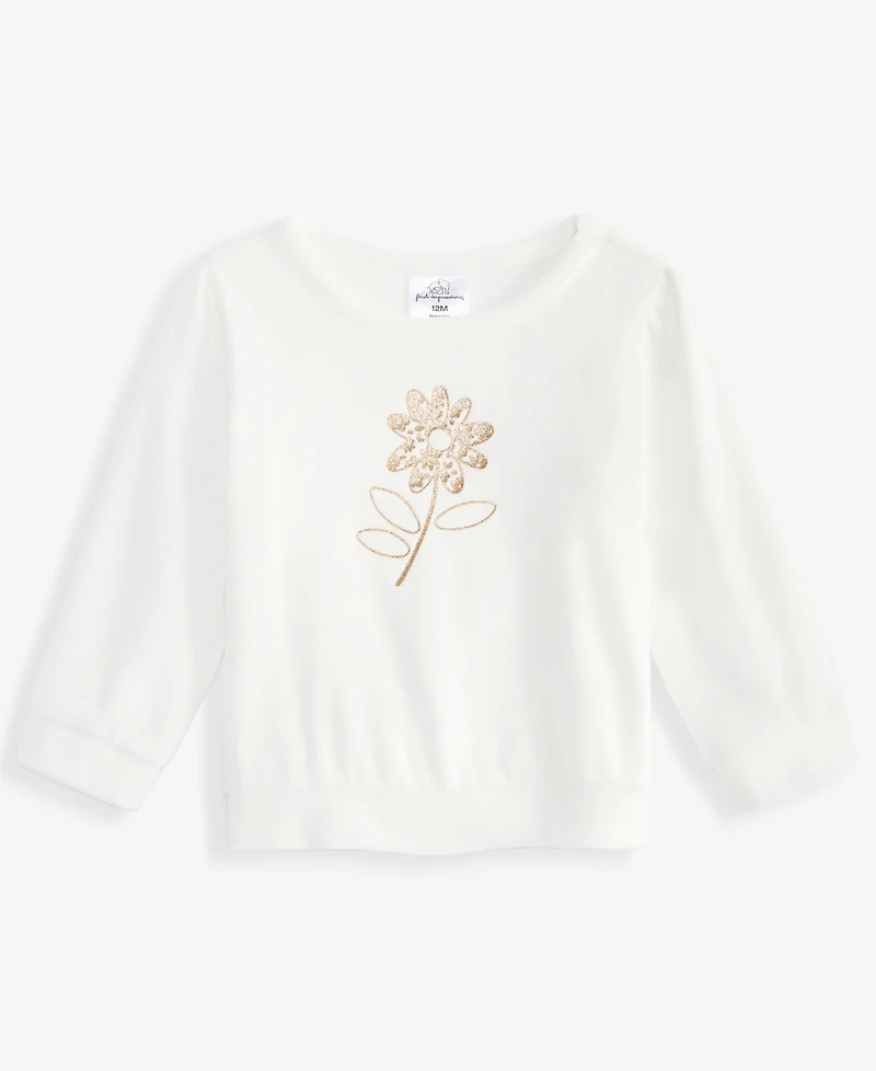 First Impressions Baby Girls' 3M-24M Mix & Match Long-Sleeve Flower Velour Top, Macy's Exclusive