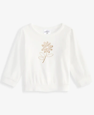 First Impressions Baby Girls' 3M-24M Mix & Match Long-Sleeve Flower Velour Top, Macy's Exclusive