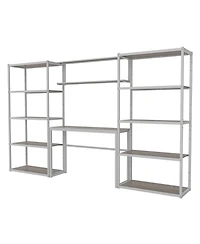 Heavy-Duty Garage Storage and Workstation System, White (119.8 in. W x 71.1 in. H x 15.7 in. D