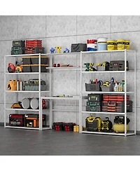 Heavy-Duty Wide Garage Storage and Workstation System, White (144.2 in. W x 71.1 in. H x 15.7 in. D