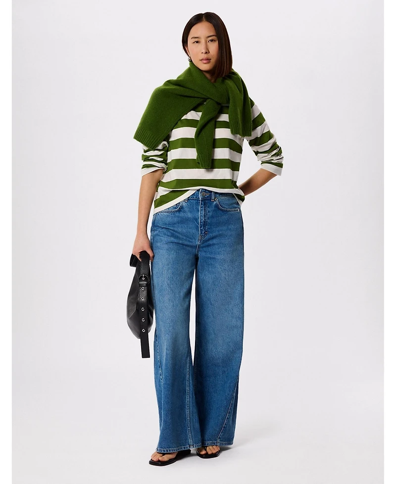 Whistles Women's Relaxed Stripe Long Sleeve Tee