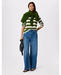 Whistles Women's Relaxed Stripe Long Sleeve Tee