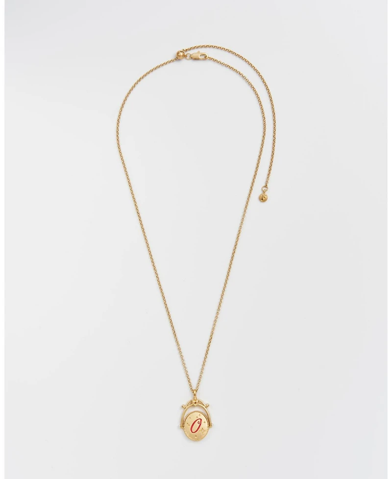 Fable England O Initial Orchid Gold Spinner Chain Necklace