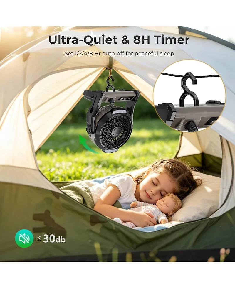 Antarctic Star 10000mAh Portable Fan, 3-in-1 Camping Fan with 100 Speeds and Led Light