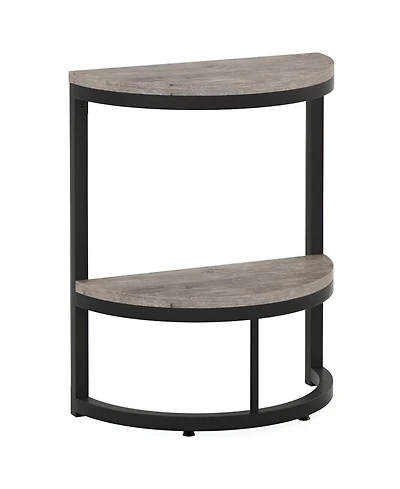 Slickblue Half Round End Table with Metal Frame for Small Spaces