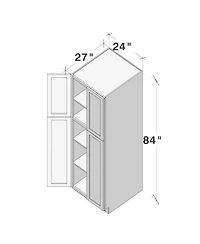 Boyel Living 84 Inch Hight Pantry Cabinet 4 Doors 4 Shelves, Ready to Assemble Kitchen Cabinet with Solid Wood Frame, Soft-Close Slides and Hinges
