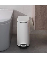 gaomon 13 Gal+2.6 Gal Stainless Steel Step-On Garbage Bin Combo Set, Kitchen Trash Can for Kitchen, White
