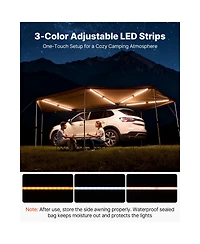 Cozito 270 Degree Vehicle Awning with Built-in Led Lights, 117 square feet