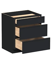 Boyel Living 30 Inch Wide 3-Drawers Base Cabinets, Ready to Assemble Kitchen Cabinet with Solid Wood Frame, Soft-Close Slides and Hinges