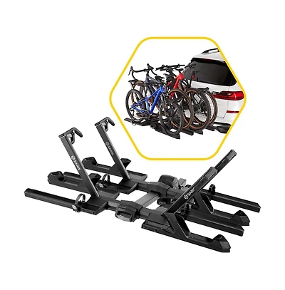 Saris SuperClamp G4 4-Bike Hitch Rack, Lightweight Tilting Platform, Road and Mountain Bike Fit