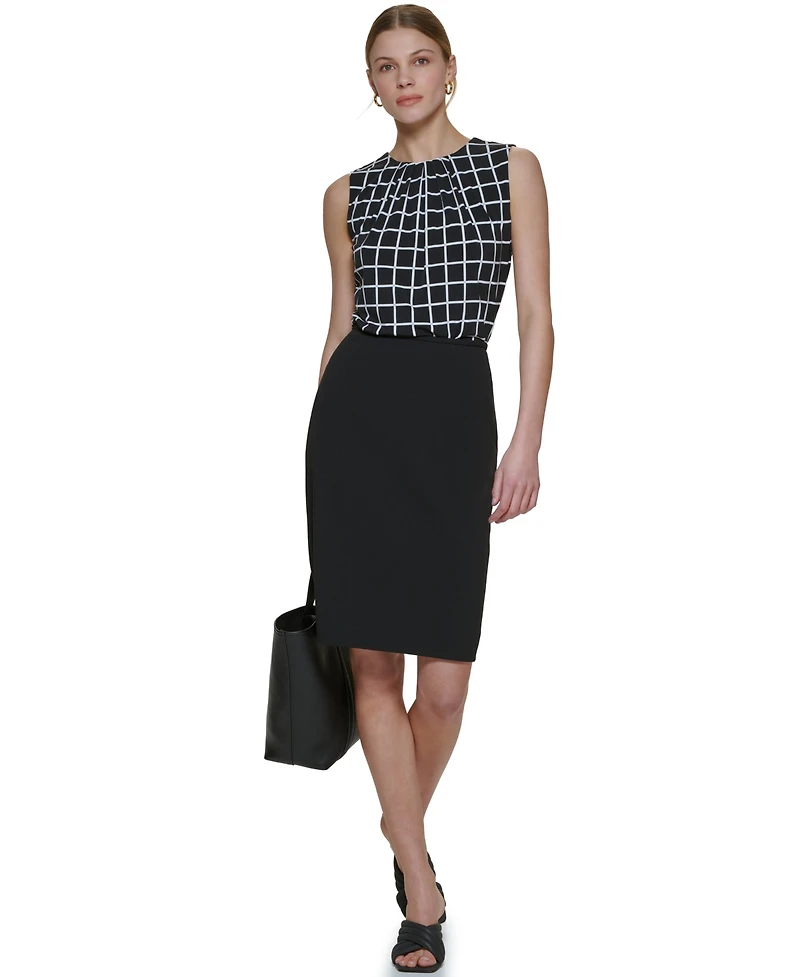 Calvin Klein Women's Scuba Crepe Pencil Skirt, Regular & Petite