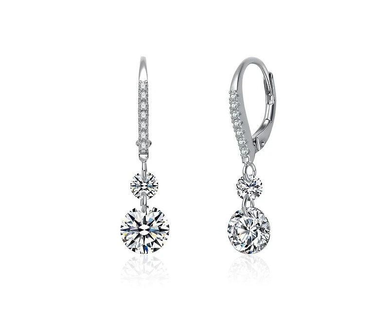 Rachel Glauber Brilliant Gold Plated Cz Statement Drop Earrings