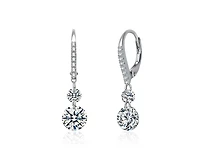 Rachel Glauber Brilliant Gold Plated Cz Statement Drop Earrings