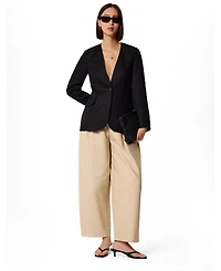 Whistles Women's Collarless Linen Blazer