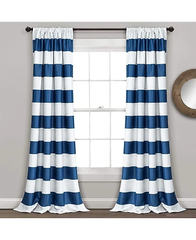 Egyptian Linens Stripe Room Darkening 52 X 84 Inch Window Curtain