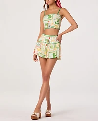 Astr the Label Women's Heidi Printed Sleeveless Cropped Tank Top