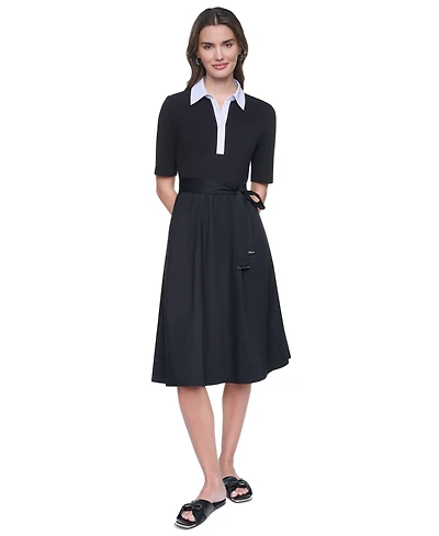 Dkny Women's Collared Short-Sleeve Shirt Dress