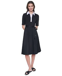 Dkny Women's Collared Short-Sleeve Shirt Dress