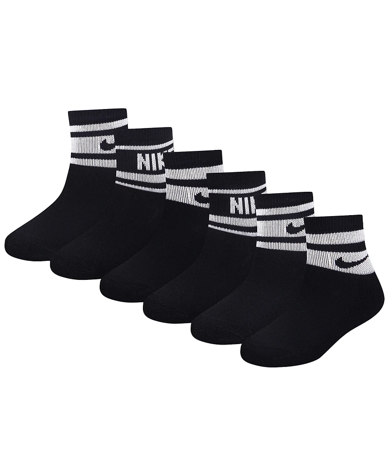 Nike Boys' and Girls' 4-7 Varsity Cushioned Quarter Socks, 6-Pack