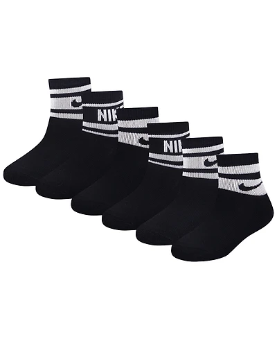 Nike Boys' and Girls' 4-7 Varsity Cushioned Quarter Socks, 6-Pack