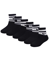 Nike Boys' and Girls' 4-7 Varsity Cushioned Quarter Socks, 6-Pack