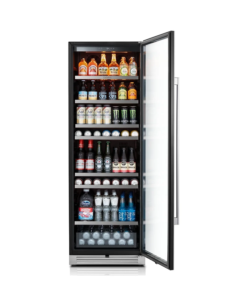 Ca'Lefort 24 inch Beverage Refrigerator cooler 373 Cans,Freestanding or Built-In Beverage fridge with 3 Led for Home