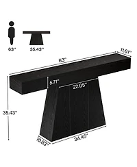 Slickblue 63" Farmhouse Console Table with Trapezoid Base