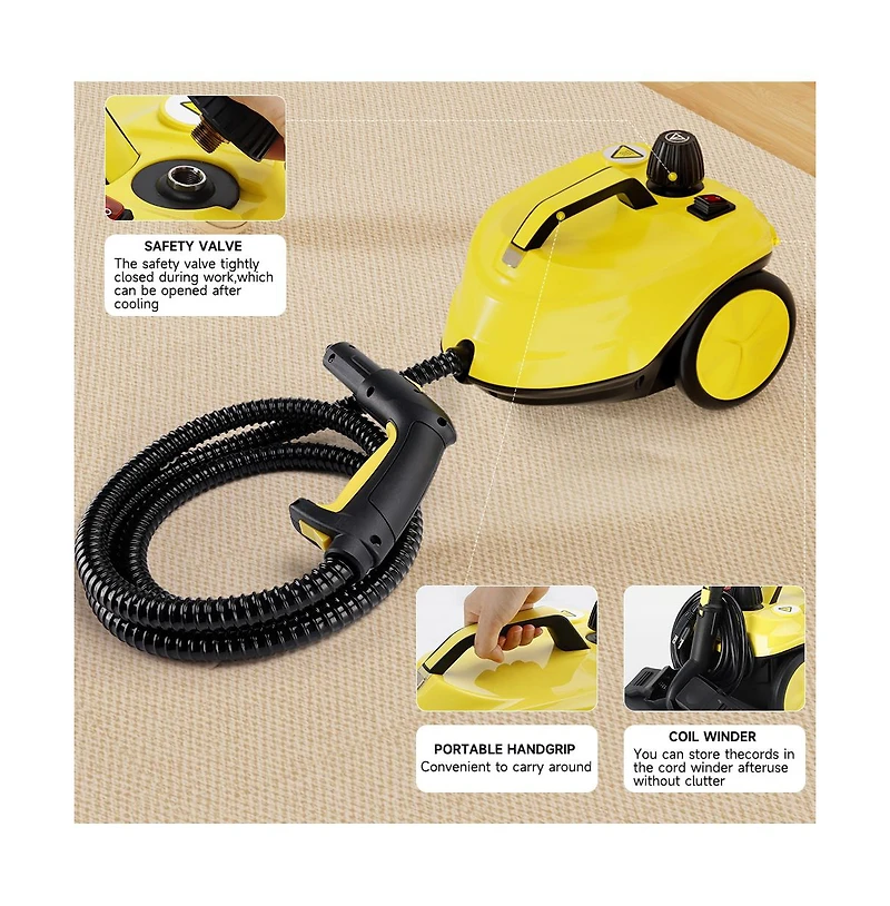 Topteng 2000W Steam Cleaner with 0.53 Gal Tank and Extendable Wand for Floor and Kitchen