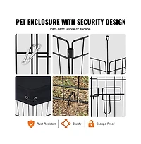 Ruie 8 Panel Foldable Metal Dog Playpen 30 in Tall with Oxford Top Cover