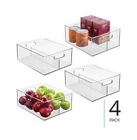 iDesign Divided Pantry Bin with Handles for Fridge or Pantry - Set of 4