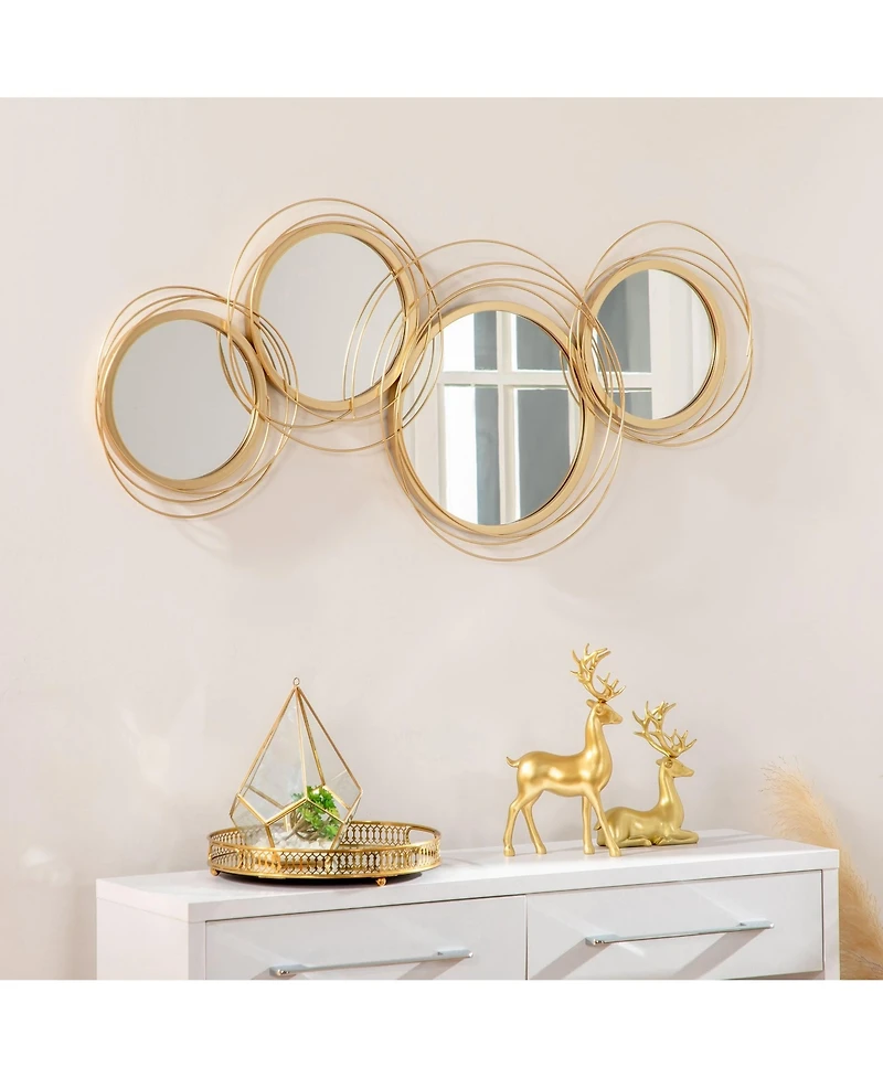 Phying Modern Metal Wall Art Mirror Decor Hanging Wall Sculpture for Home Living Room Bedroom Dining Room