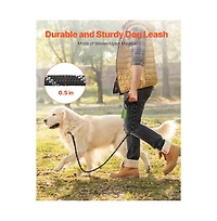 Ruie Heavy Duty Rope Dog Leash 6 ft with Padded Handle and Reflective Threads