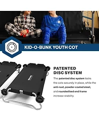 Disc-o-Bed Youth Double Cot Kid-o-Bunk with 200 Pound Capacity and Carry Bag