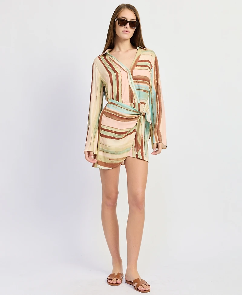 En Saison Women's Lana Long-Sleeve Mini Dress