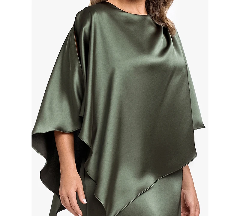 Xscape Plus Crewneck Satin Overlay Ball Gown