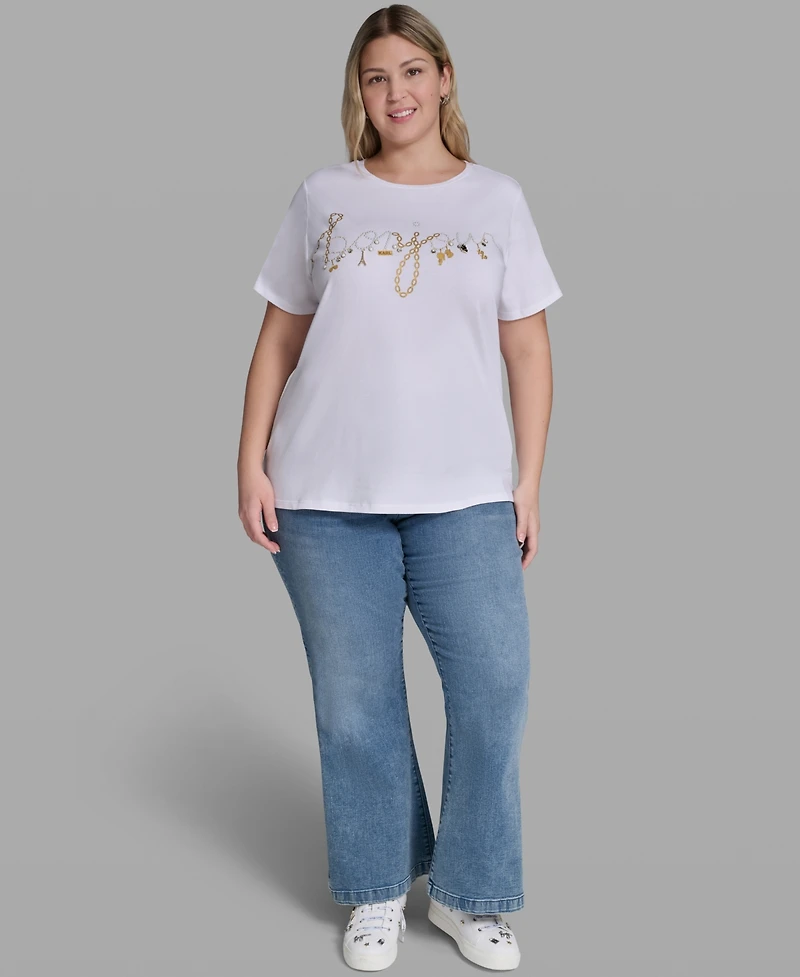 Karl Lagerfeld Paris Plus Script Bonjour T-Shirt
