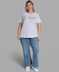 Karl Lagerfeld Paris Plus Script Bonjour T-Shirt