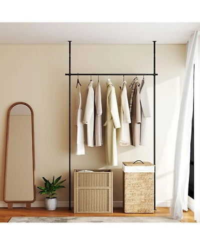 sumyeg Room Divider Curtain Rod with Adjustable Floor to Ceiling Tension Rod No Drilling Required
