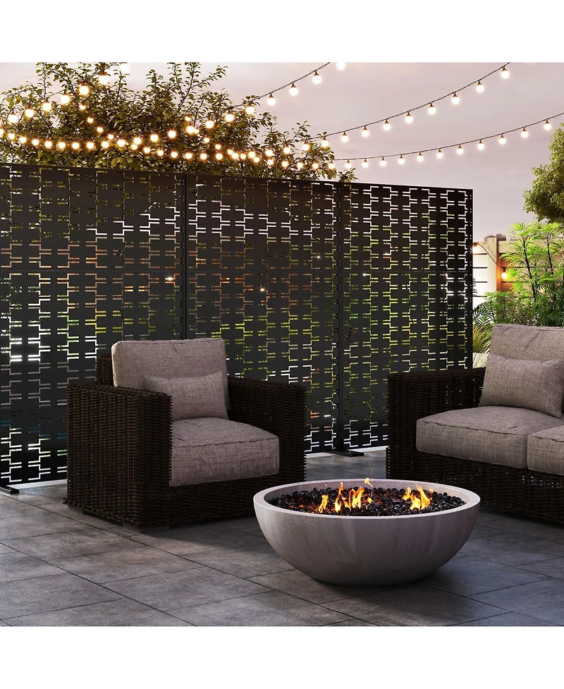 sumyeg Metal Privacy Screen Freestanding Fence Panel for Indoor Outdoor Use