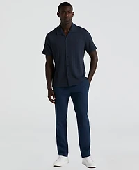 Perry Ellis Men's Short Sleeve Striped Button-Front Camp Shirt