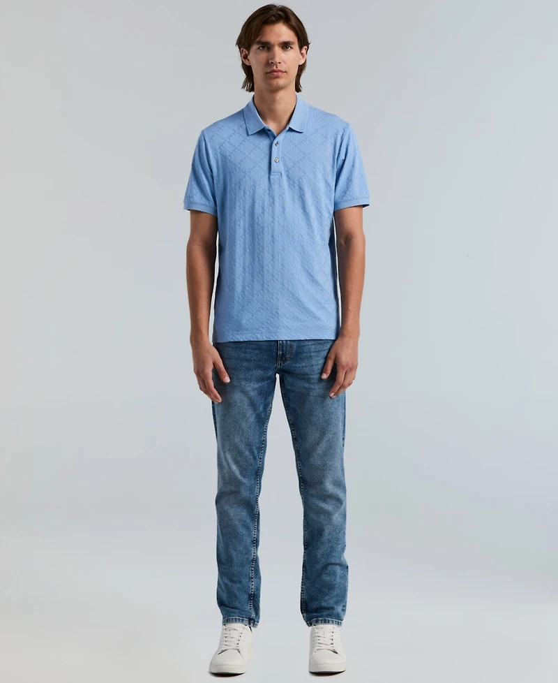 Perry Ellis Men's Jacquard Geo Texture Polo Shirt