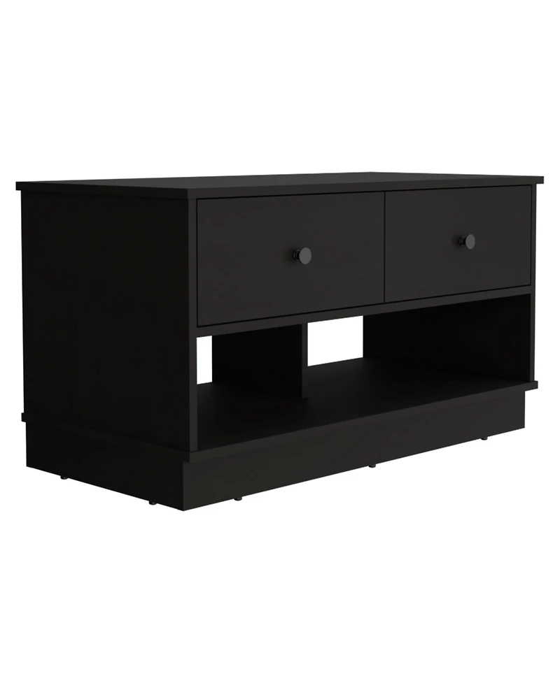 Flynama Storage Bench with 2 Open Shelves and 2 Drawers